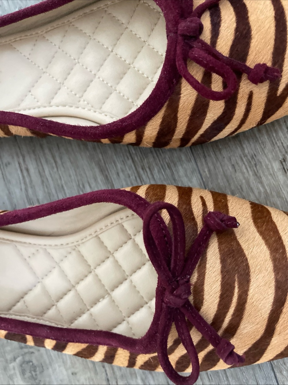 J. McLaughlin Zebra Calf Hair Tassel Loafers Leather Flats Women’s Size 6 - Picture 6 of 16